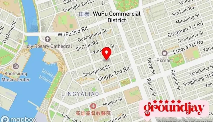 地图 大观在上 公寓小区 在 Kaohsiung City, Lingya District