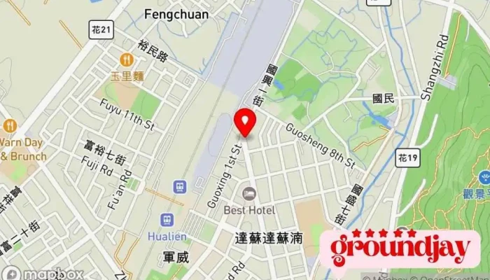 地图 东岸花莲纹化刺青 纹身店 在 Hualien County, Hualien City