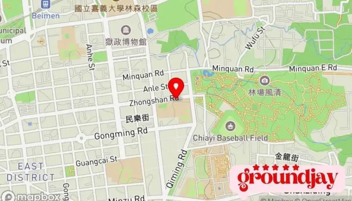 地图 国立嘉义高级商业职业学校 贸易学校, 学校 在 Chiayi City, East District