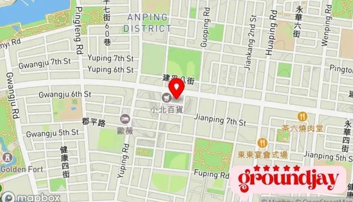 Jia Zhou Xing Xiao Pin Pai Gu Wen Shu Wei Xing Xiao Guan Guang Gong Chang Fu Dao She Qun Jing Ying 地圖 - Tainan City, Anping District