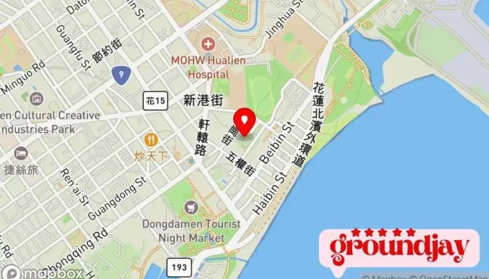 地图 交通部中央气象署花莲气象站 天气预报服务, 政府机构 在 Hualien County, Hualien City