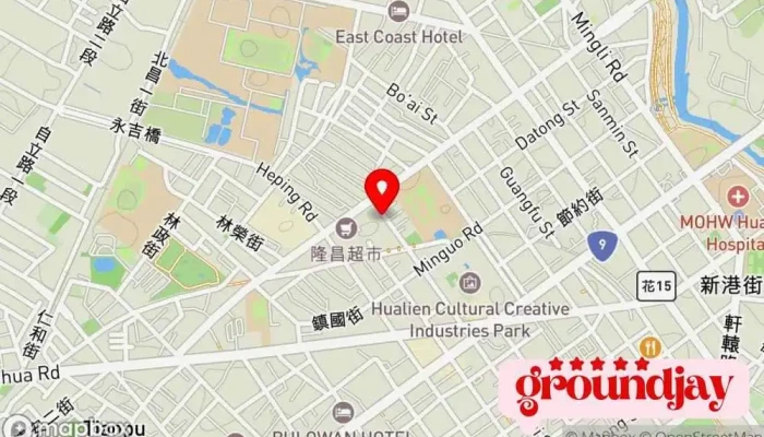 Li Wen Xing Yin Shua Da Tu Shu Chu Ming Pian Tie Zhi Cai Dan Hai Bao Ying Yin Lie Yin 地圖 - Hualien County, Hualien City