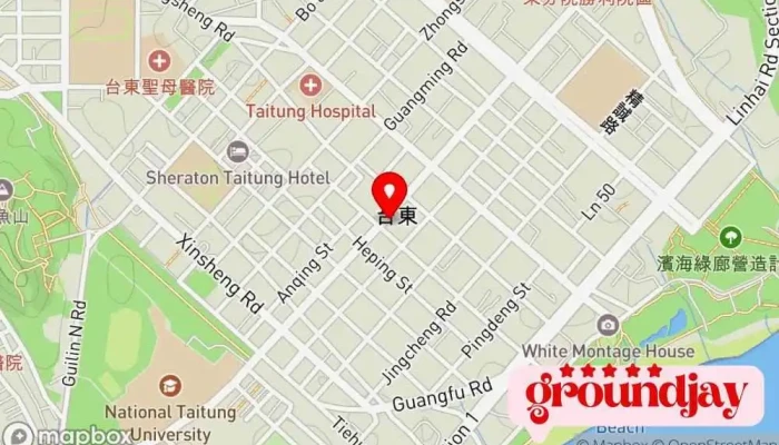 Quan Guo Dian Zi Tai Dong Ti Yan Guan Zhong Hua Men Shi 地圖 - Taitung County, Taitung City