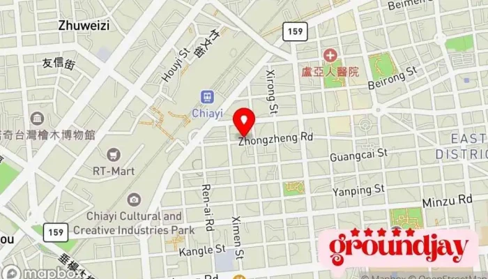 地图 时代力量嘉义市党部 政党 在 Chiayi City, West District