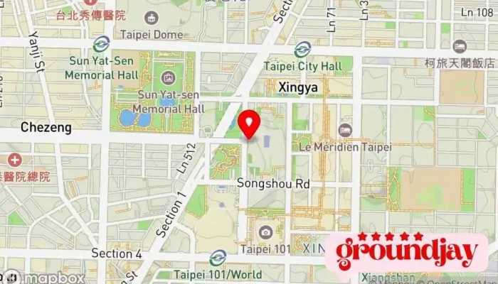 Tai Bei Shi Zheng Fu Qian Yan Chang 地圖 - Taipei City, Xinyi District