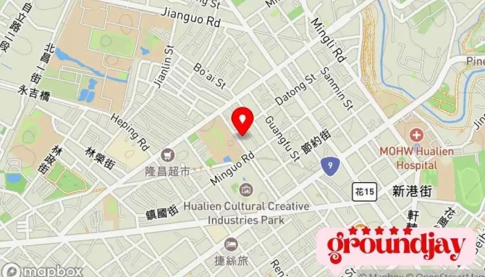 地图 台湾电力公司东部发电厂 电力公司 在 Hualien County, Hualien City