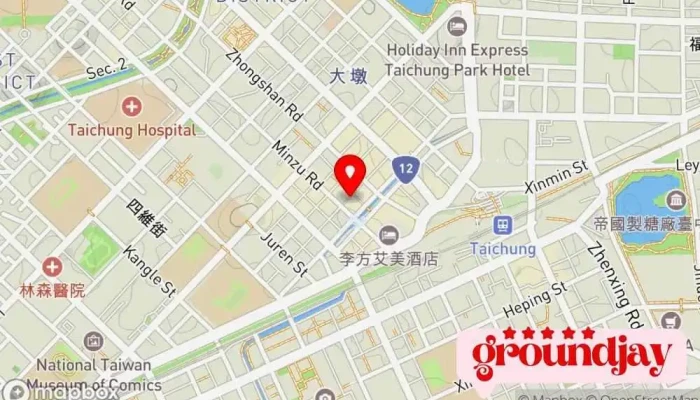 Tai Zhong Dian Zi Jie Zhu Di Zi Xun 地圖 - Taichung City, Central District