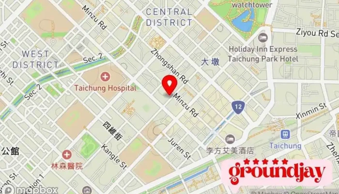 Tai Zhong Shi Zheng Fu Tai Zhong Jiu Ye Fu Wu Zhan 地圖 - Taichung City, Central District