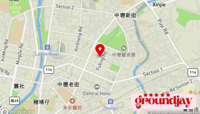 Wei Yu TibameFu She Zhong Li Zhi Xun Zhong Xin 地圖 - Taoyuan City, Zhongli District