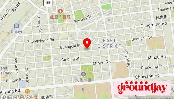 地图 原嘉义电信局 遗产性建筑 在 Chiayi City, East District
