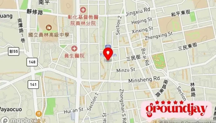 Yuan Lin Huo Che Zhan Ji Song Xing Li Fang 地圖 - Changhua County, Yuanlin City