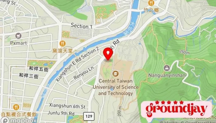 地图 中台科技大学 科技大学, 民办高校, 大学 在 Taichung City, Beitun District