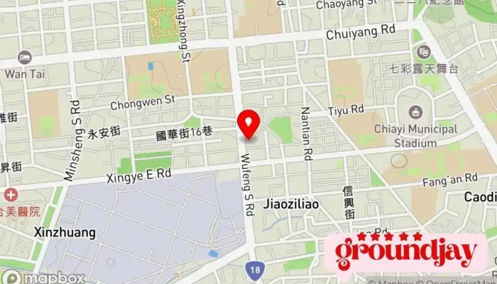 Zhong Yan Jia Yi Tai 地圖 - Chiayi City, East District